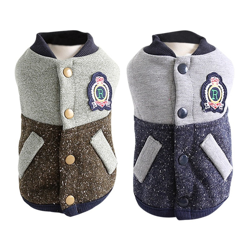 Baseball coat pet two-legged clothes