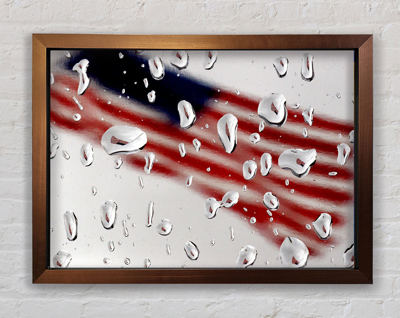 American Flag Droplet Framed Wall Art