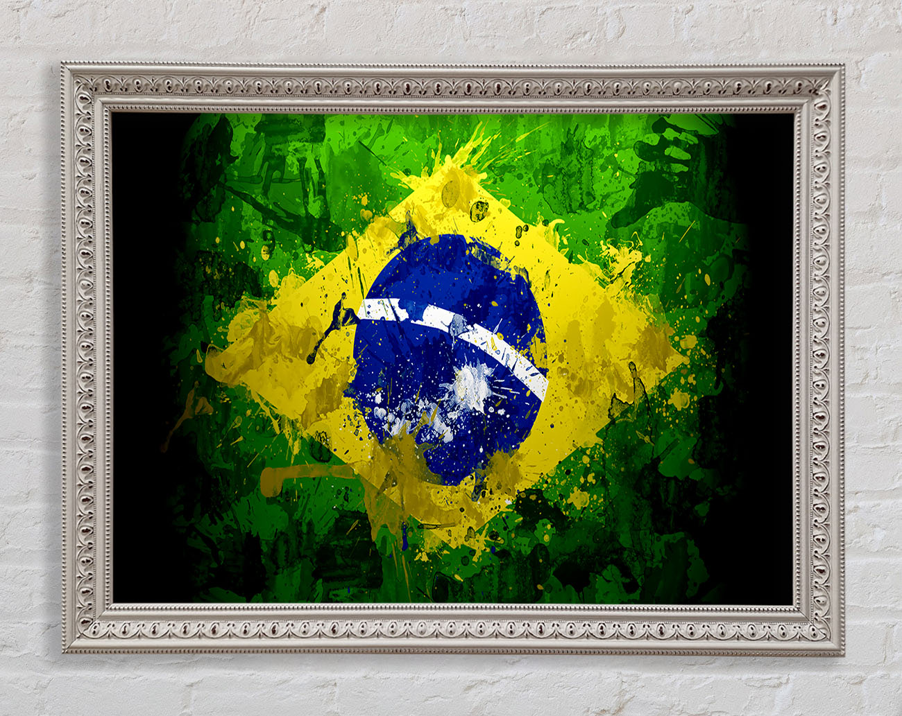 Brazilian Flag Grunge Framed Wall Art