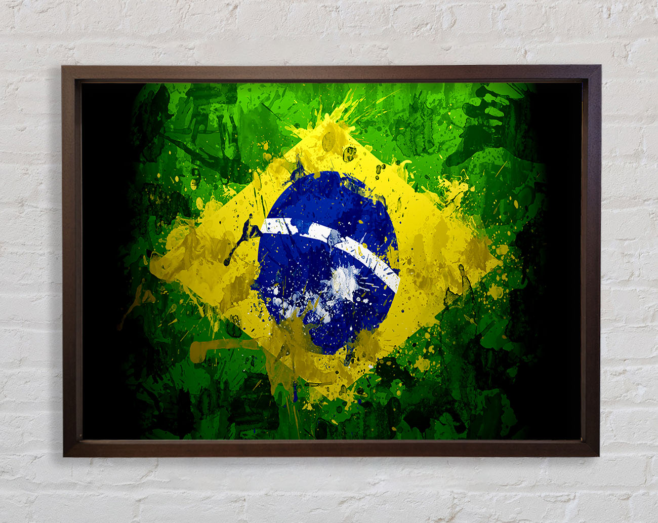 Brazilian Flag Grunge Framed Wall Art