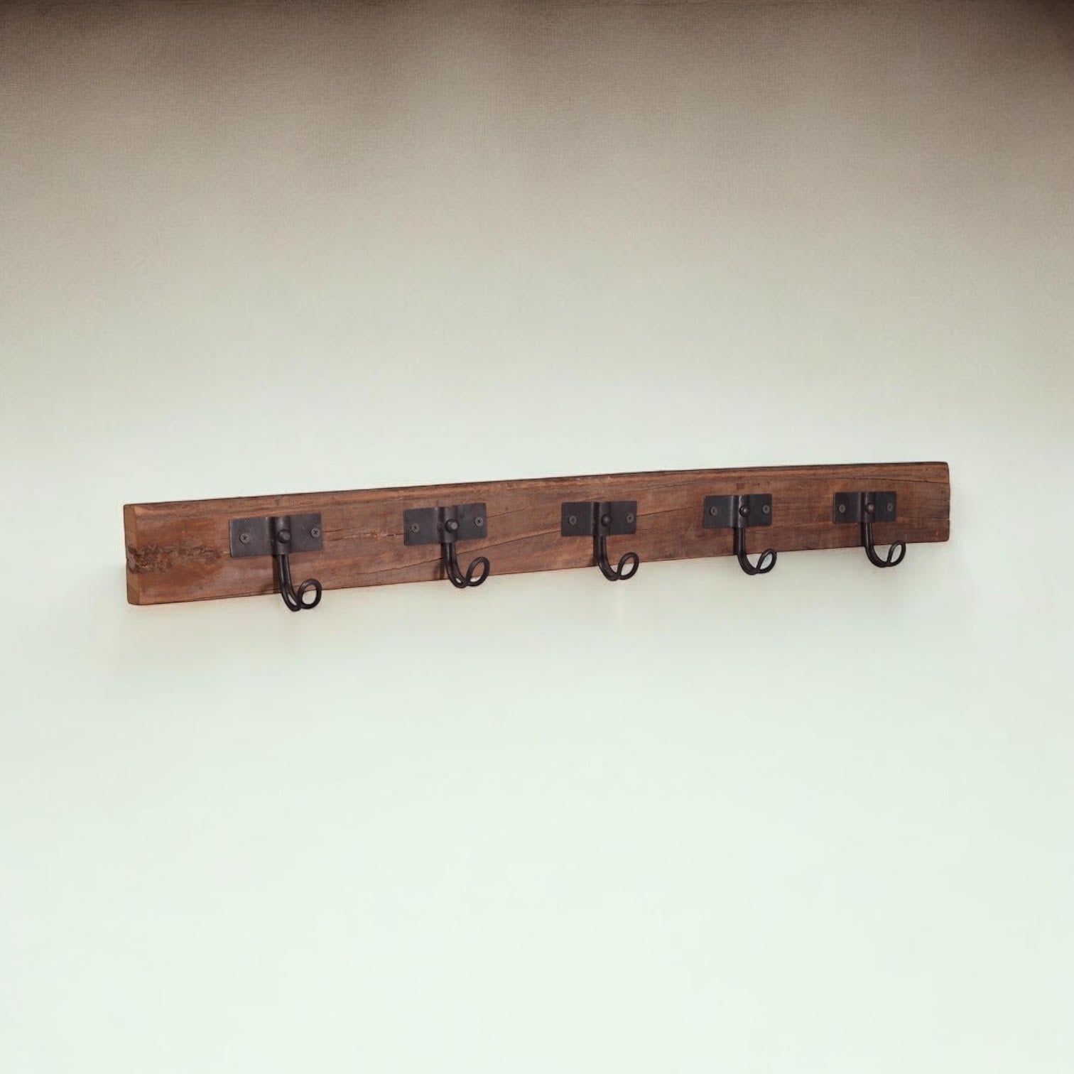 70CM RECLAIMED WOODEN 5 HOOK WALL HANGER