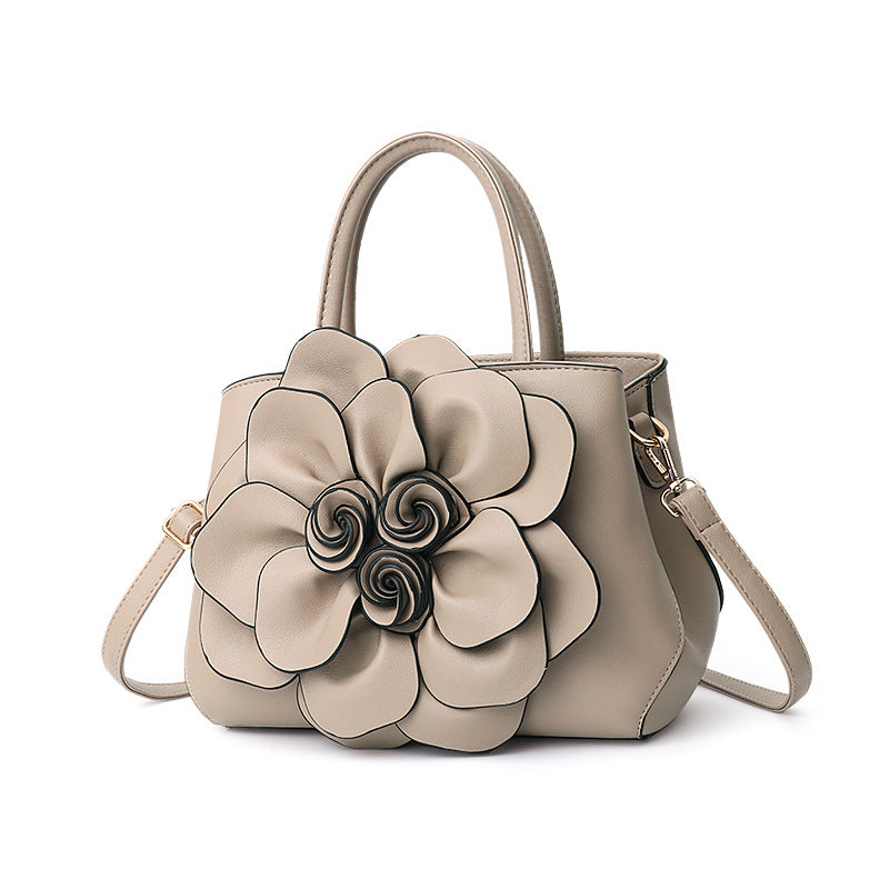 PU leather flower portable shoulder bag
