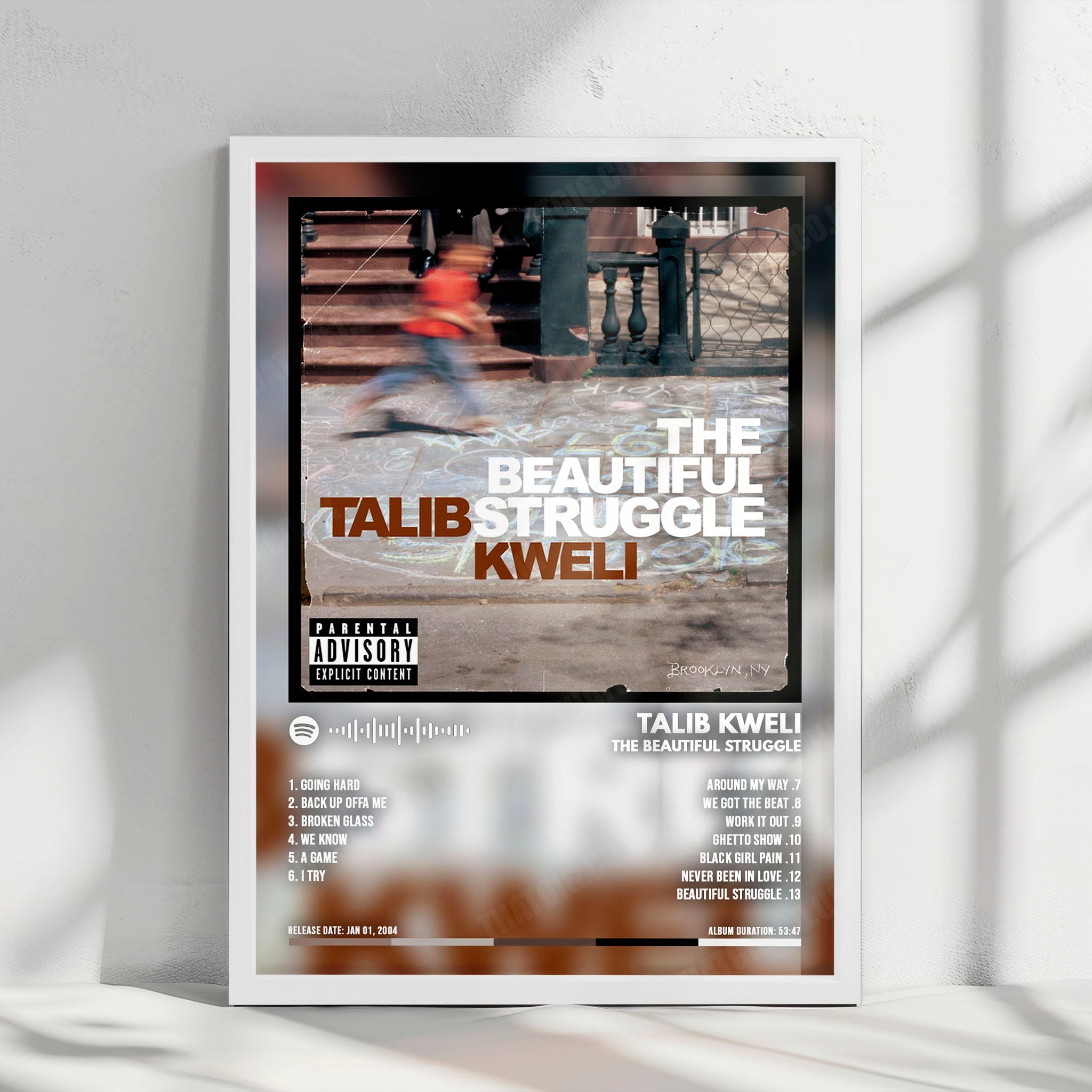 Talib Kweli "The Beautiful Struggle" Album Cover Poster - with Complete Tracklist