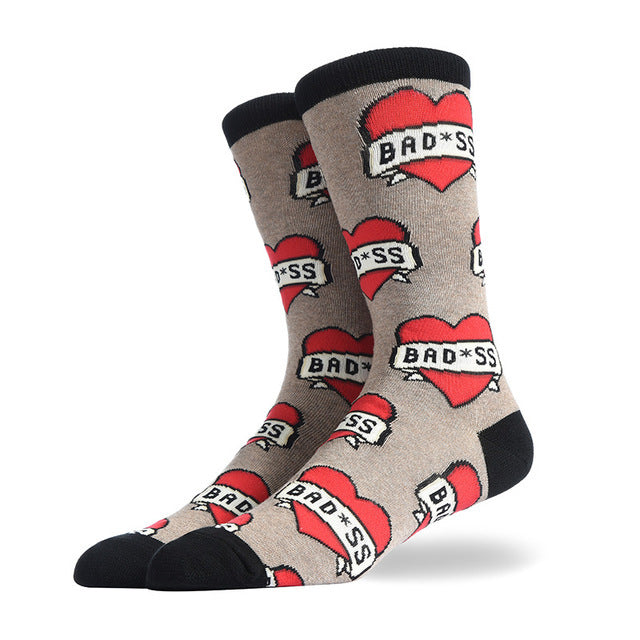 Fashion Creative Hamburger Pizza Alien Men Socks Cute Series