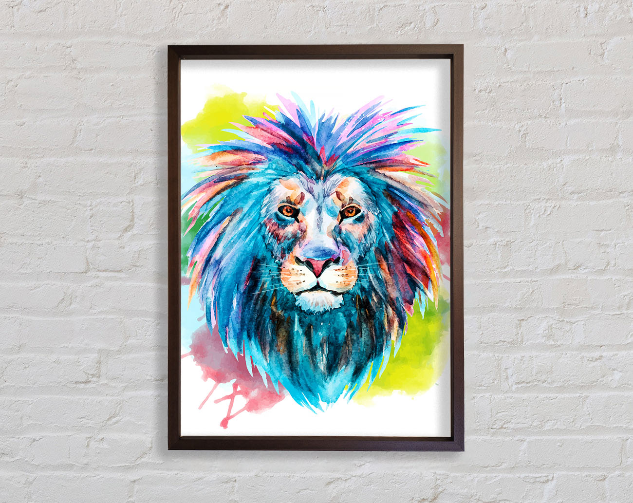 Blue Mained Lion Framed Wall Art