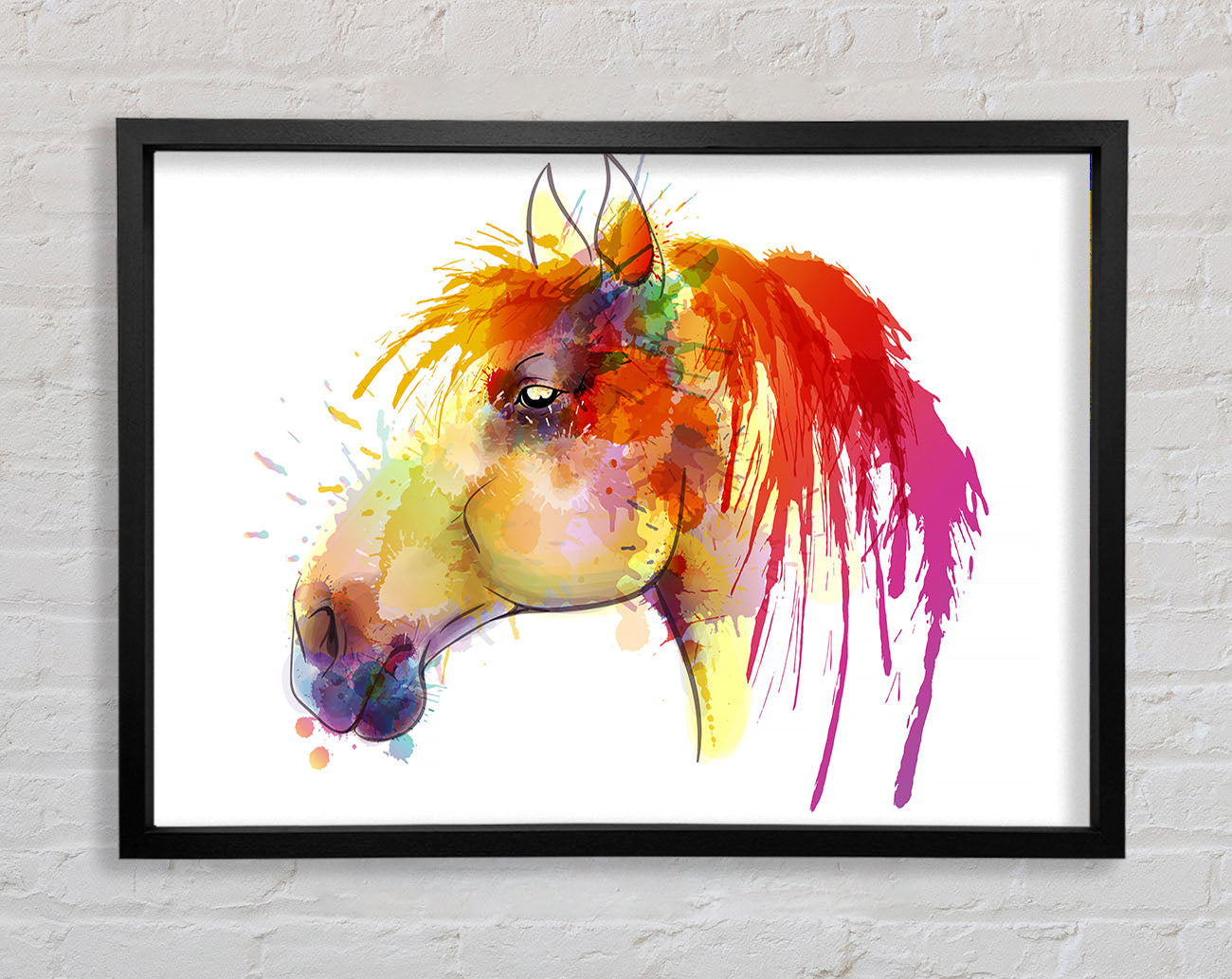 Beautiful Rainbow Horse Framed Wall Art