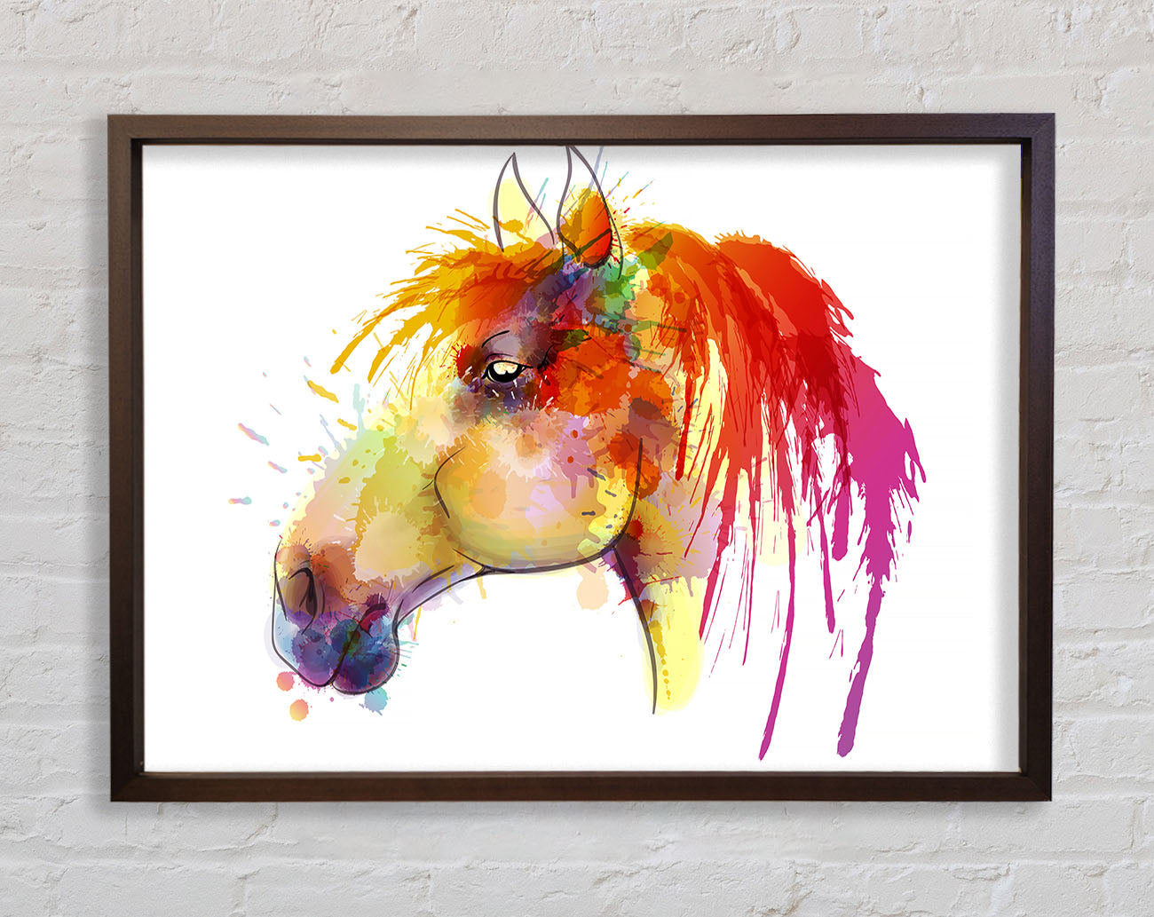 Beautiful Rainbow Horse Framed Wall Art
