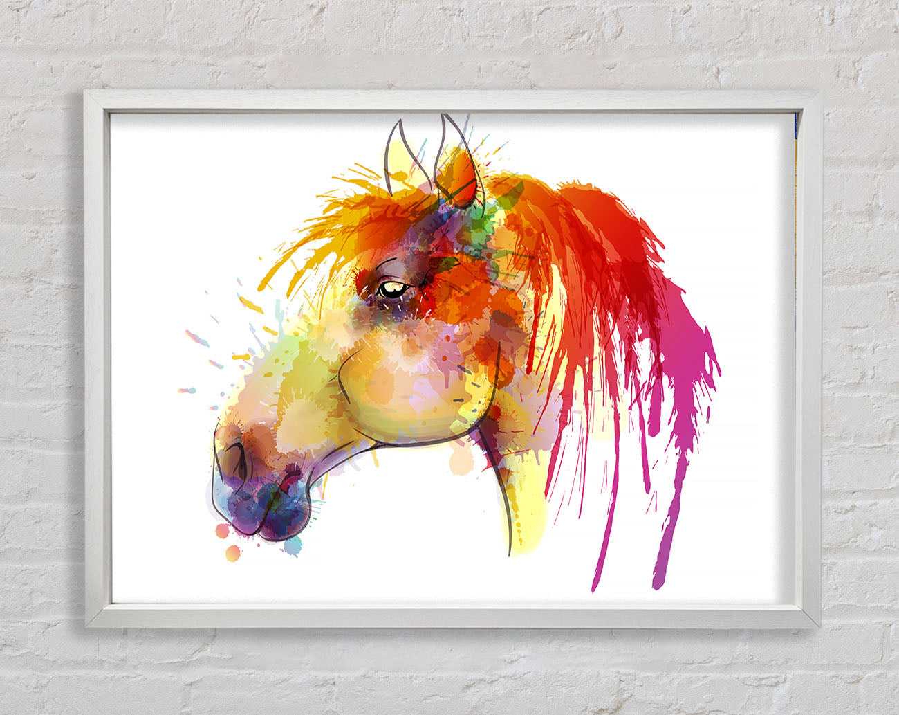 Beautiful Rainbow Horse Framed Wall Art