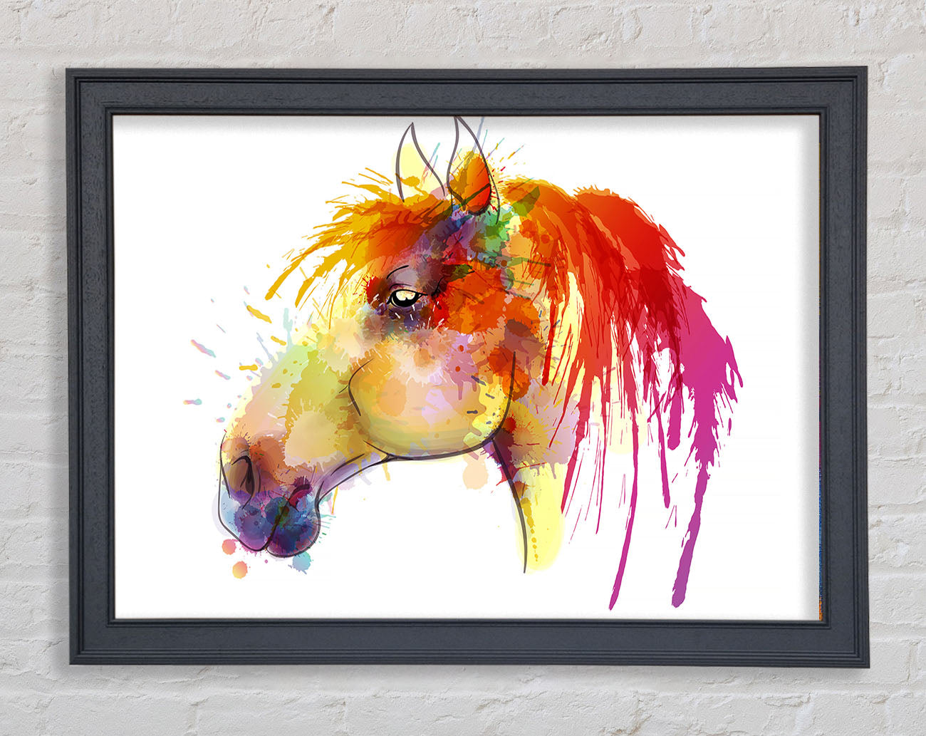 Beautiful Rainbow Horse Framed Wall Art