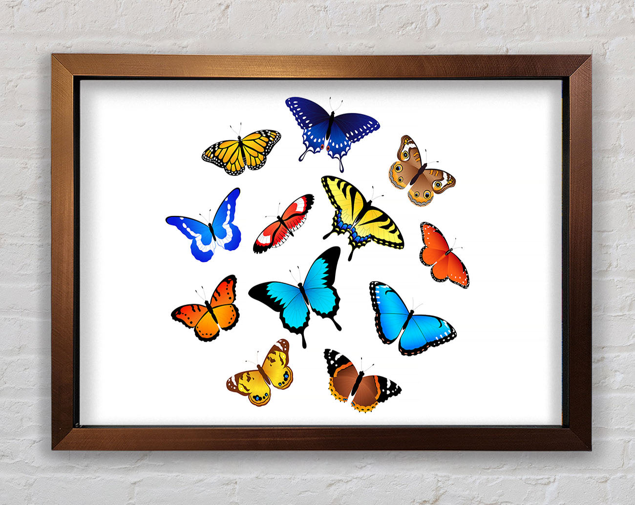 Colourful Butterflies Framed Wall Art