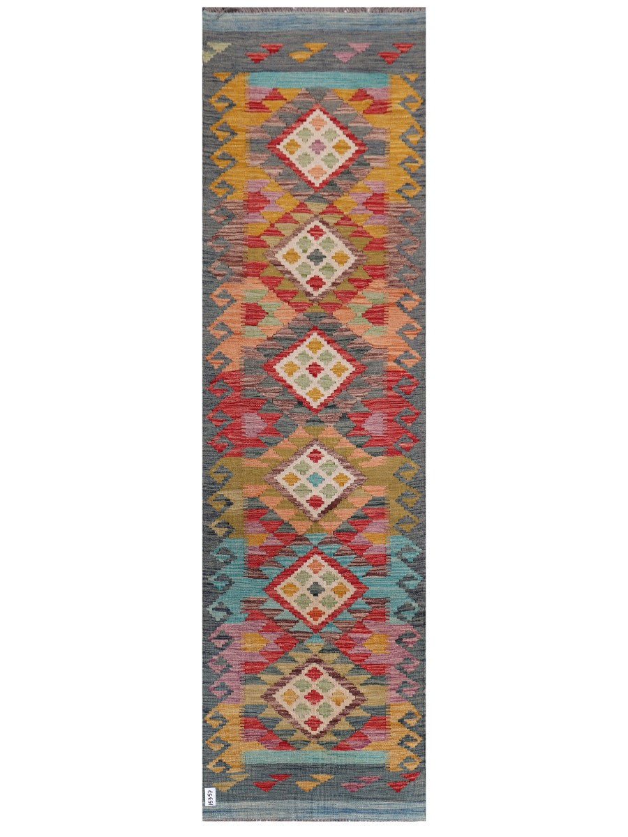 Maimana Kilim Runner - 301 x 84 cm