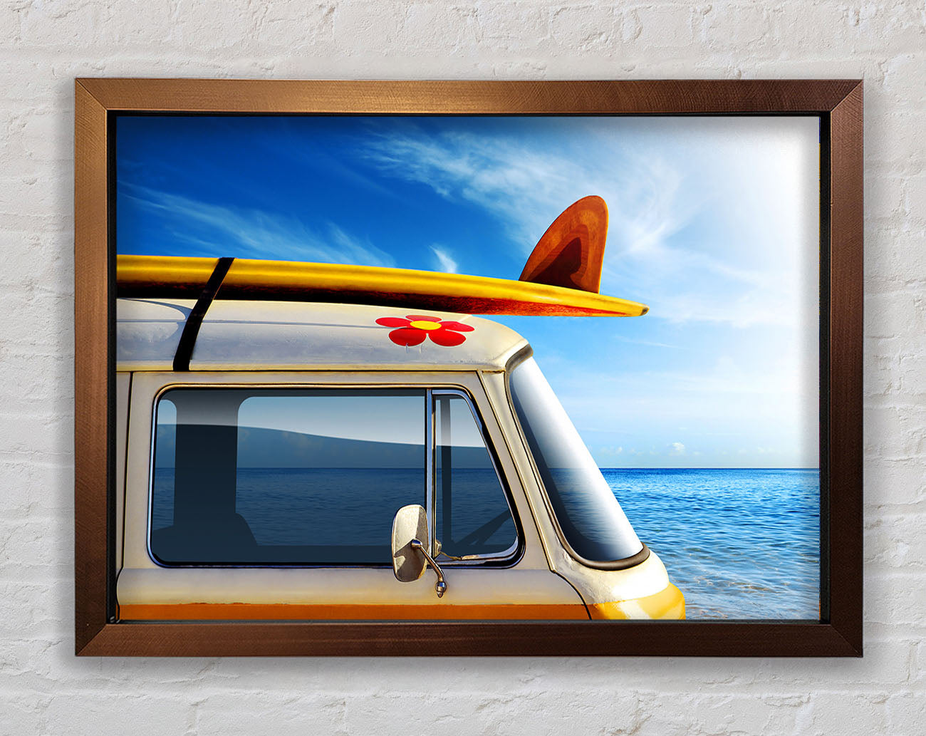 Camper Van Ready For The Waves Framed Wall Art