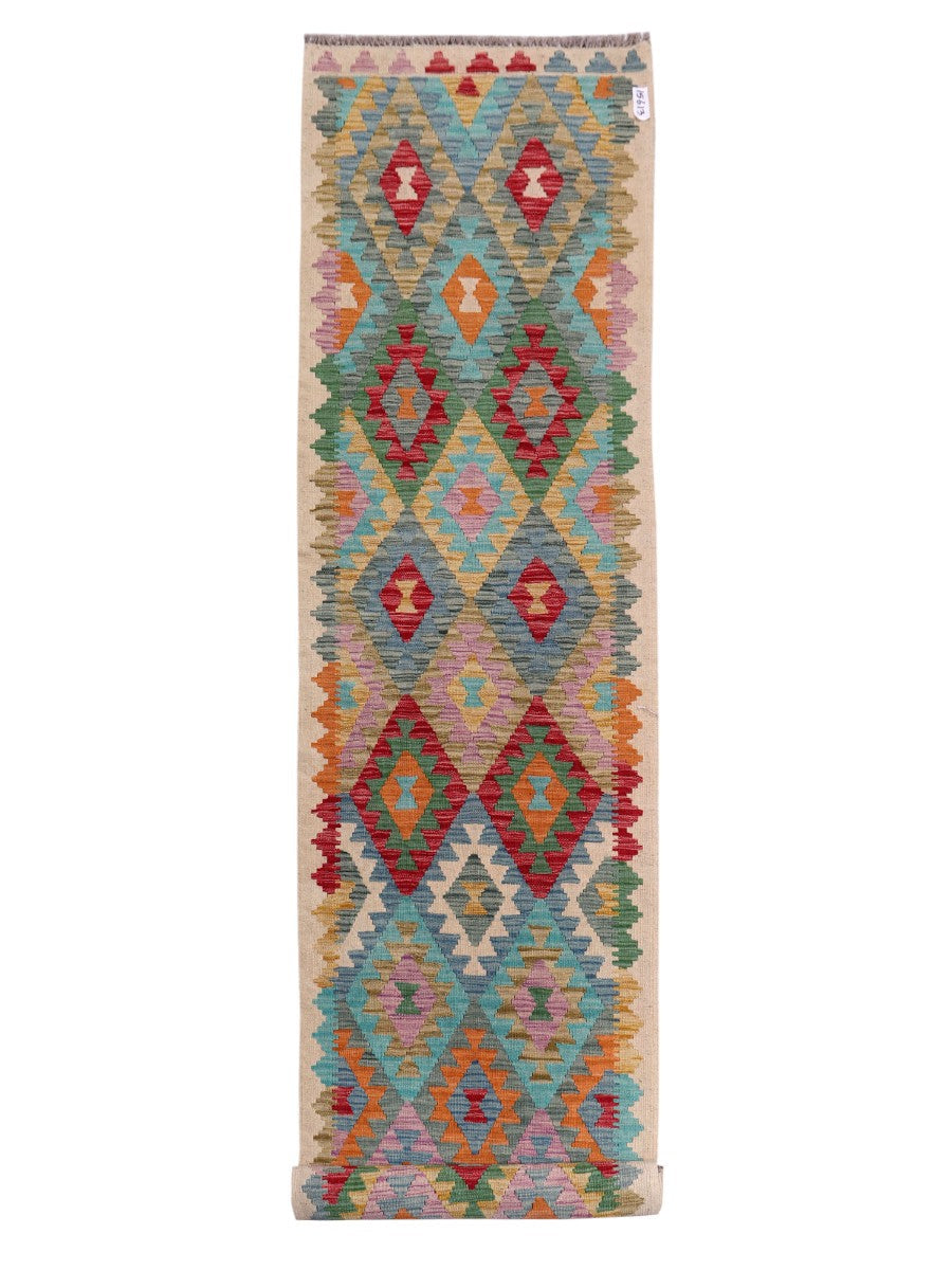 Maimana Kilim Runner - 393 x 83 cm