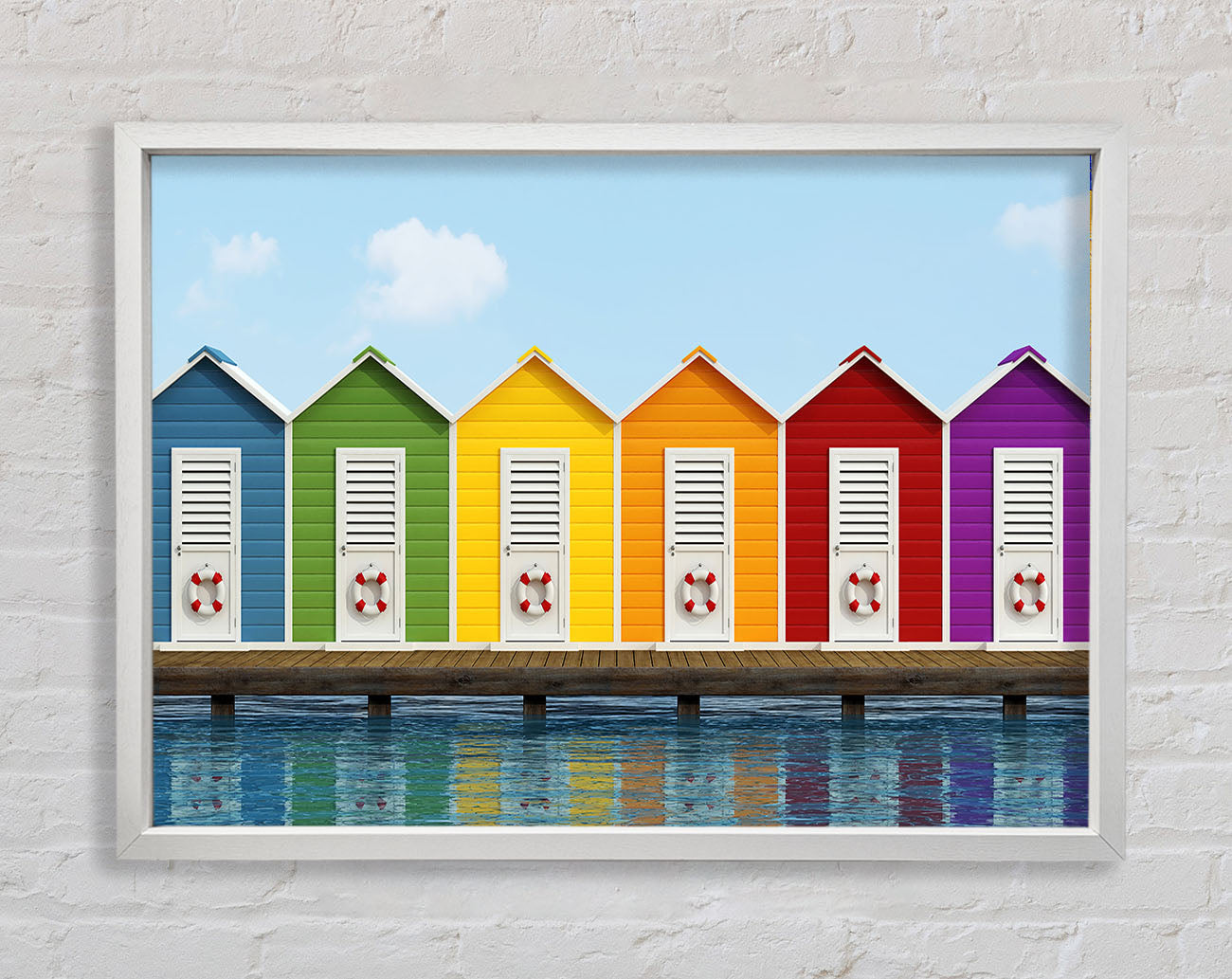 Beach Hut Ocean Framed Wall Art