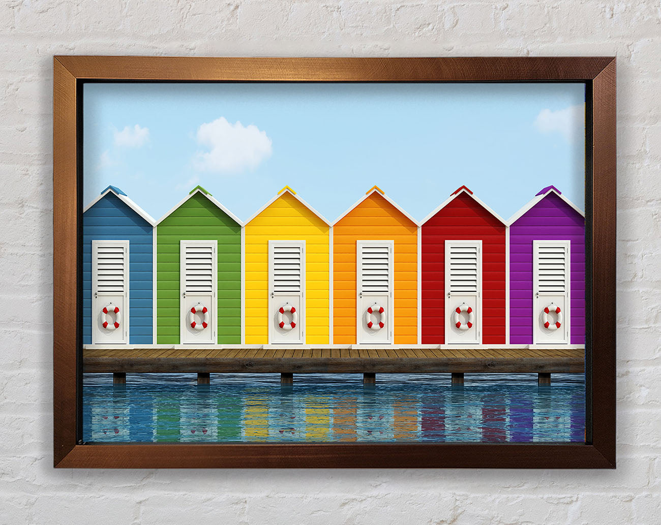 Beach Hut Ocean Framed Wall Art