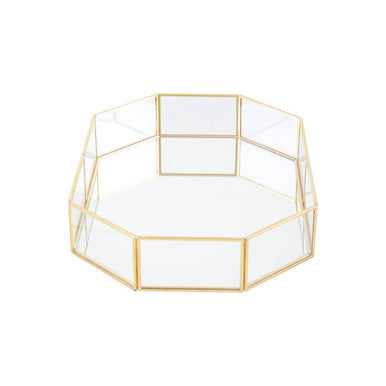 Beauty Vintage Glass Octagonal Jewellery Tray