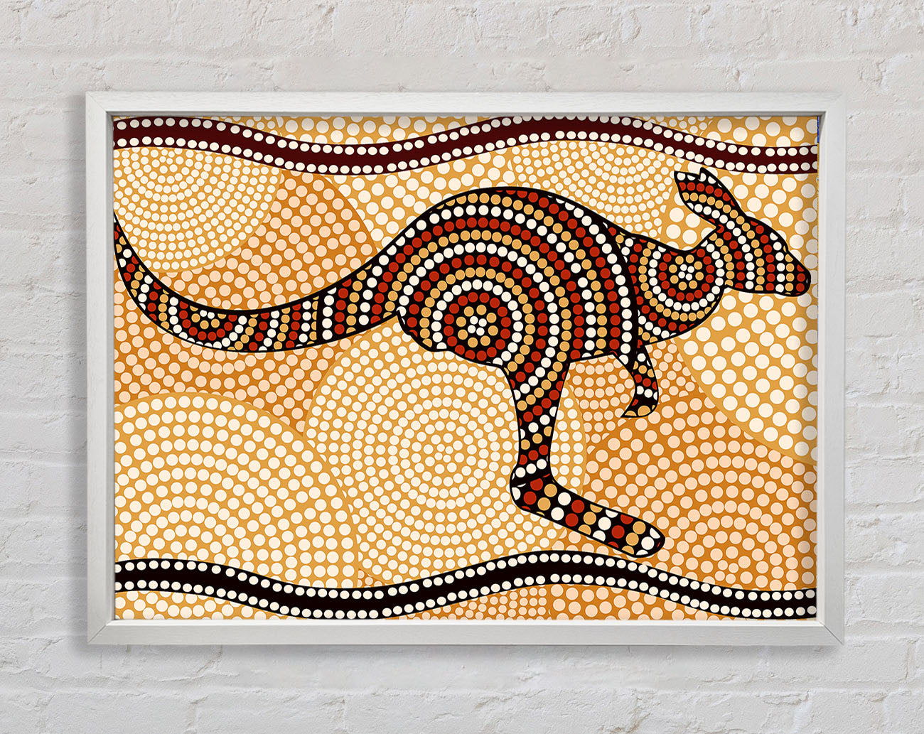 Aboriginal Kangaroo 4 Framed Wall Art