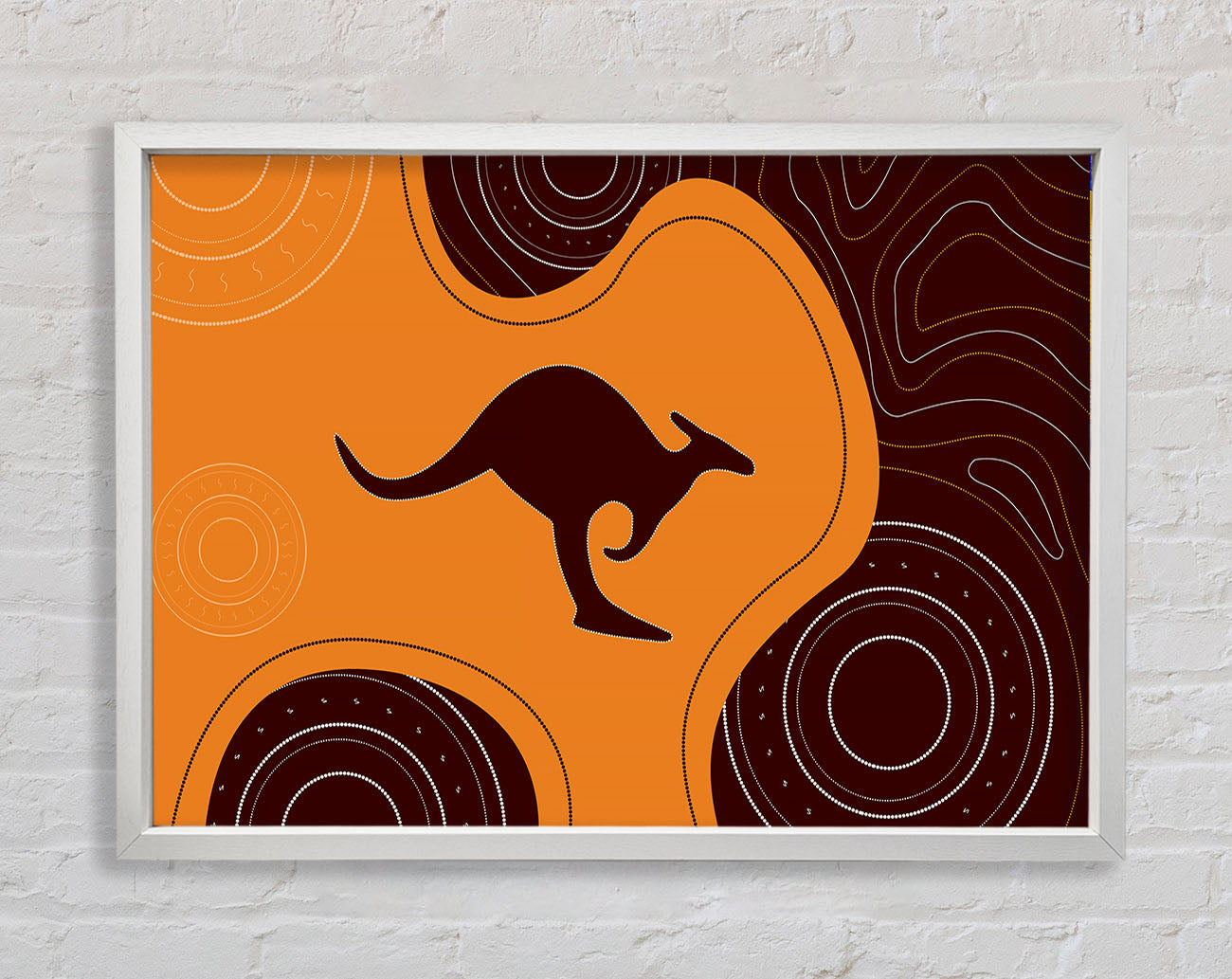 Aboriginal Kangaroo 3 Framed Wall Art
