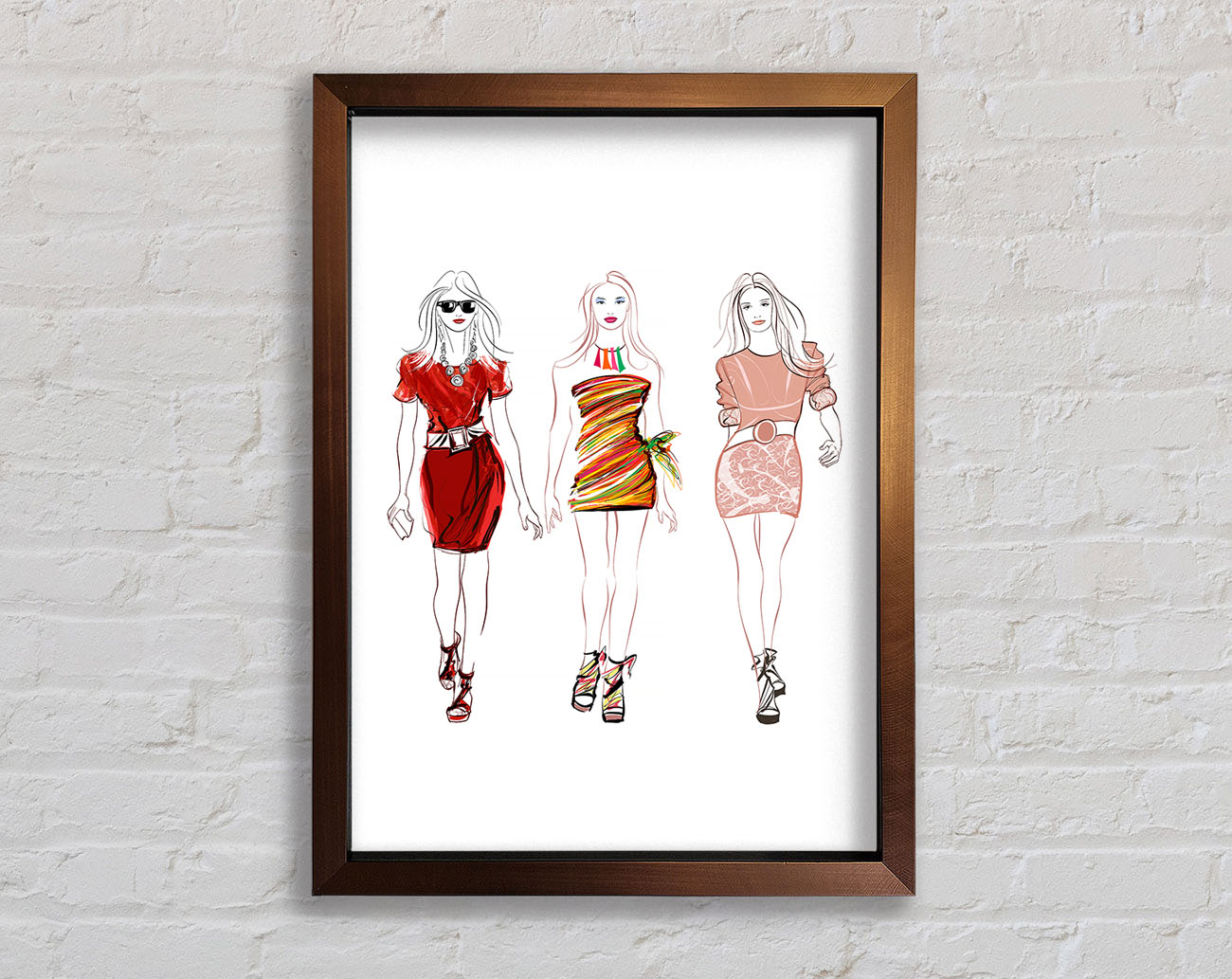 Catwalk Dresses Framed Wall Art