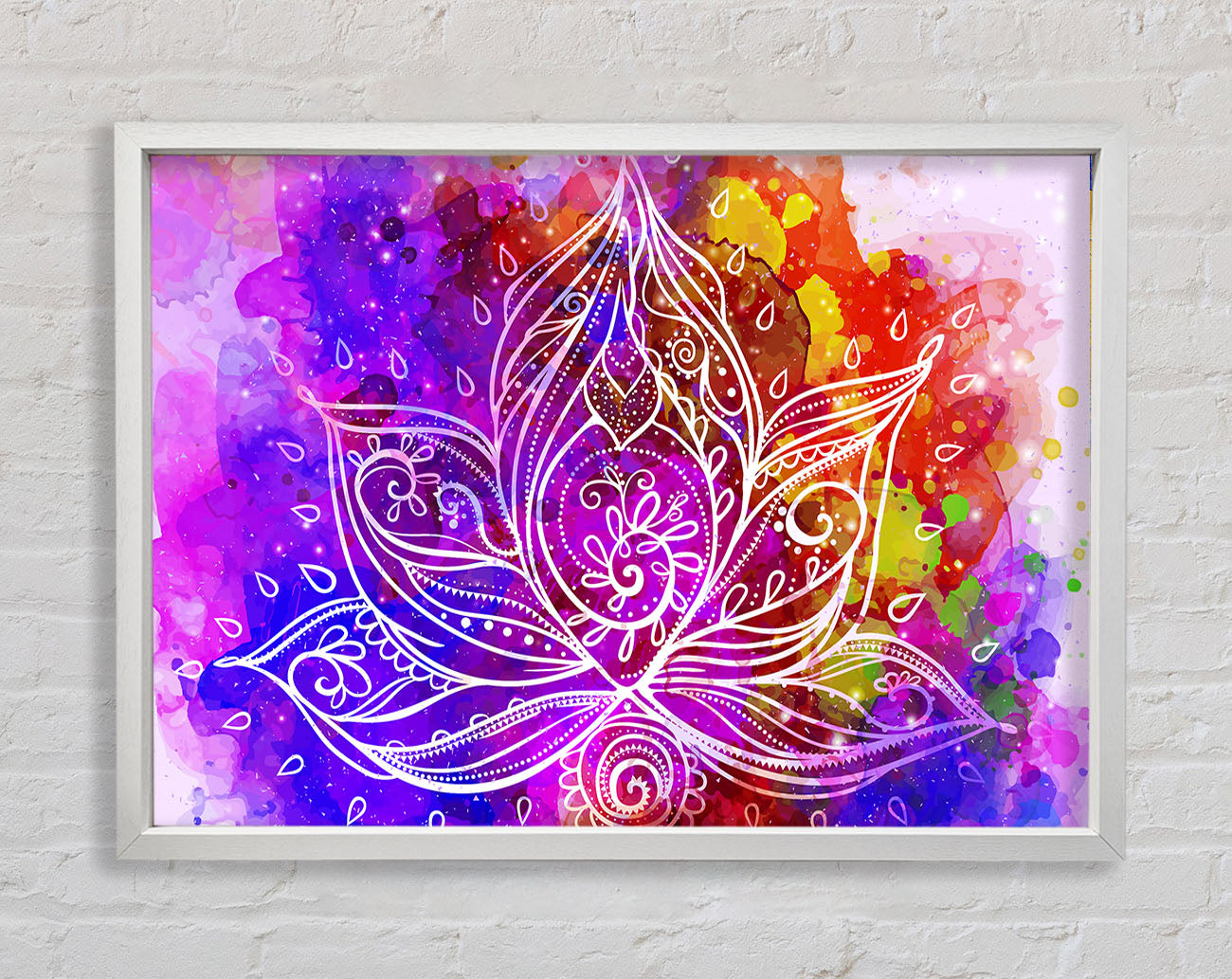Abstract Lotus Leaves Framed Wall Art