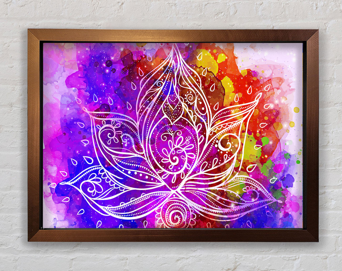 Abstract Lotus Leaves Framed Wall Art