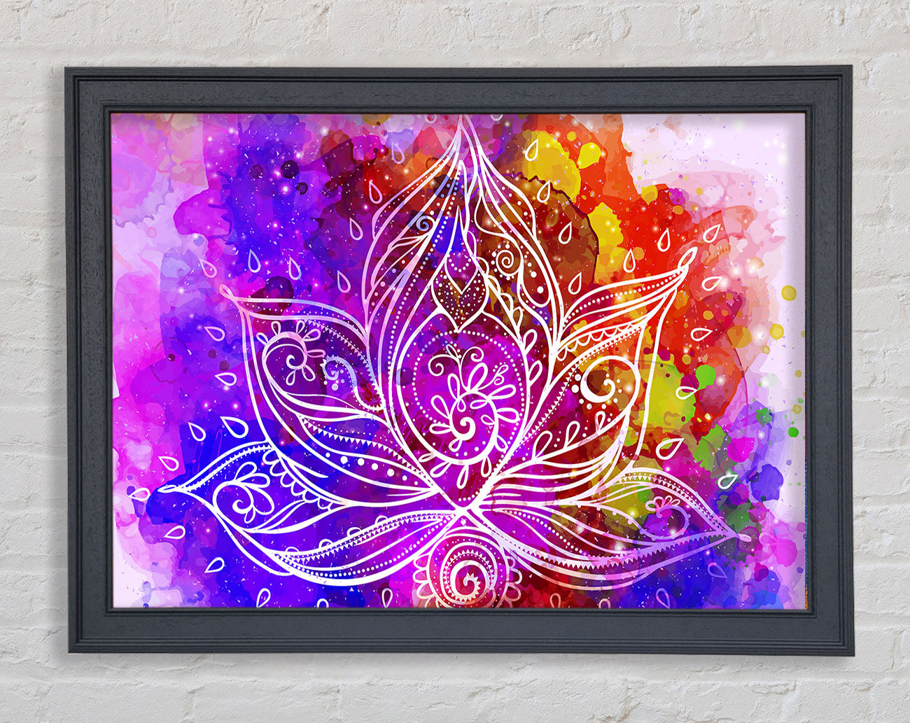 Abstract Lotus Leaves Framed Wall Art