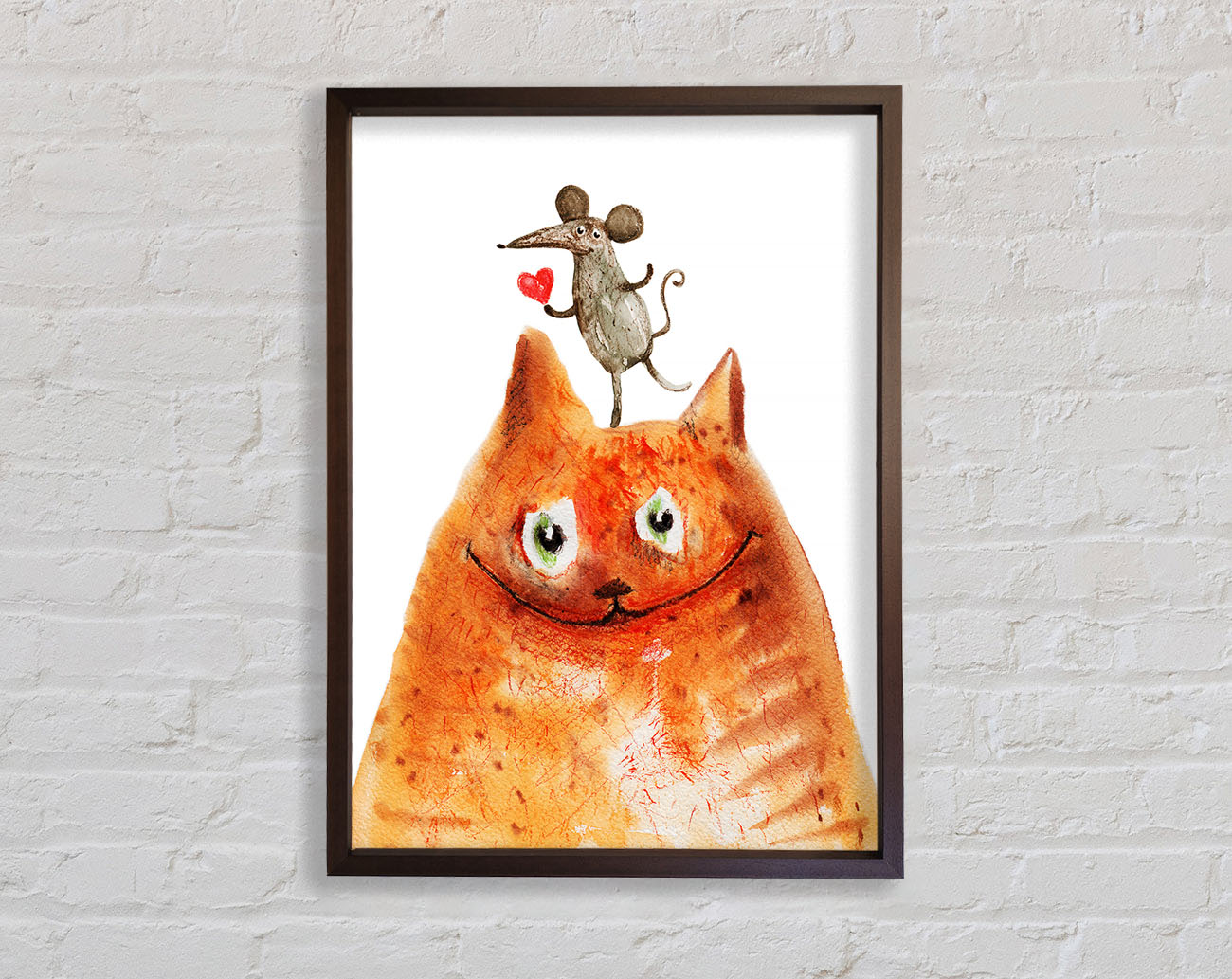 Cat And Mouse Love Framed Wall Art