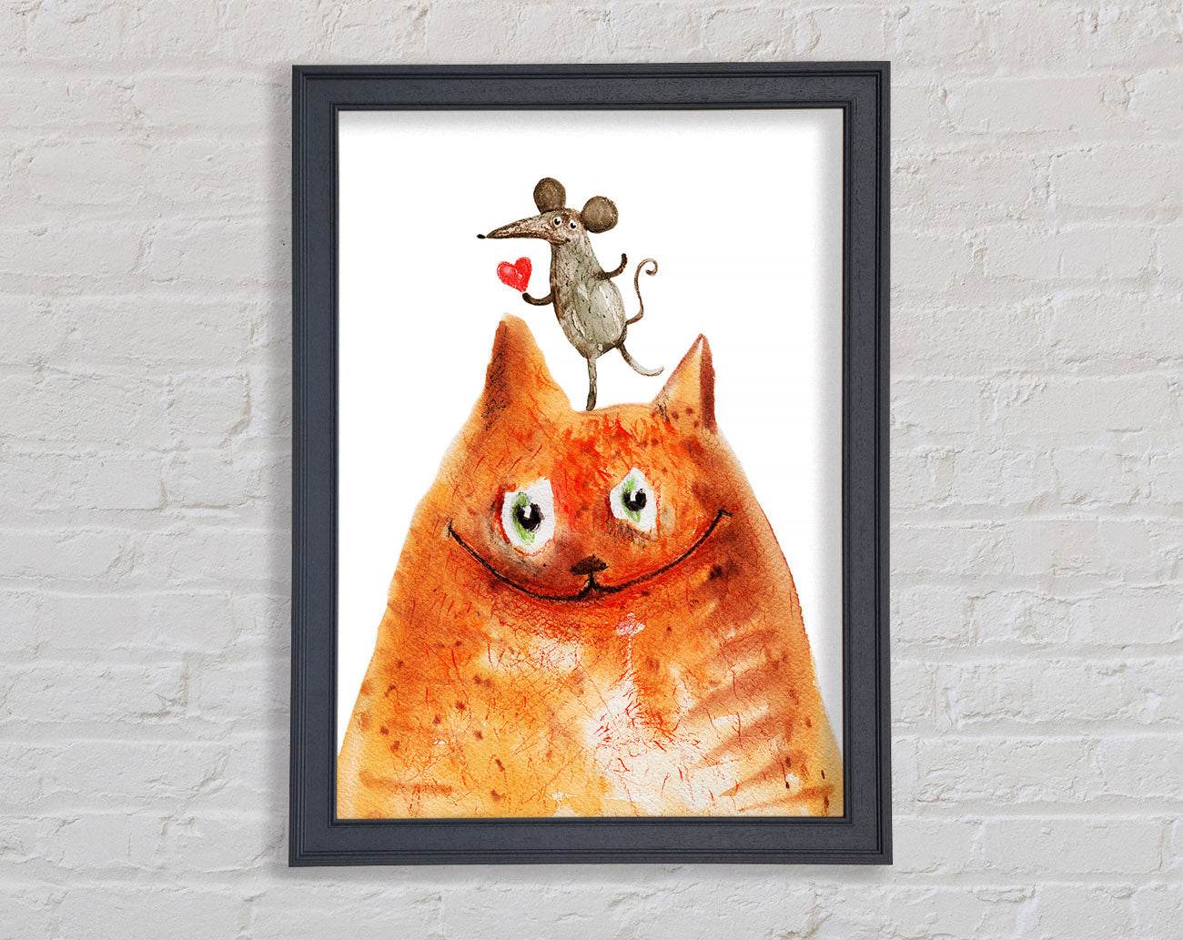 Cat And Mouse Love Framed Wall Art