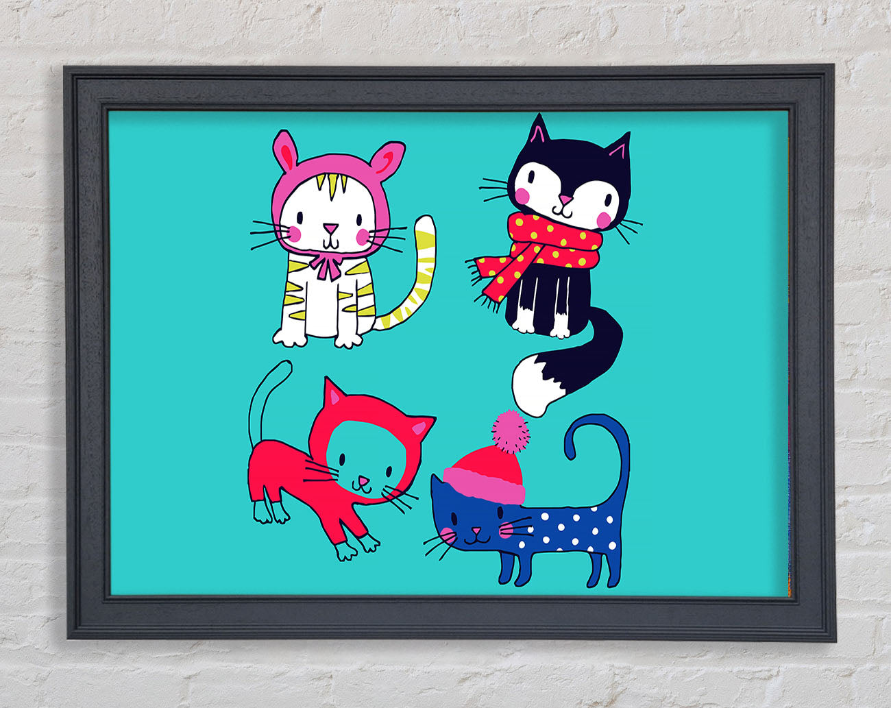 Cats In Winter Framed Wall Art