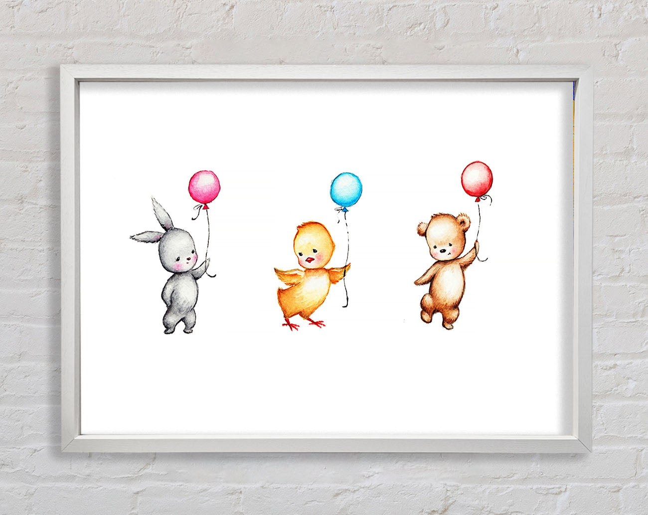 Animal Balloon Family Framed Wall Art