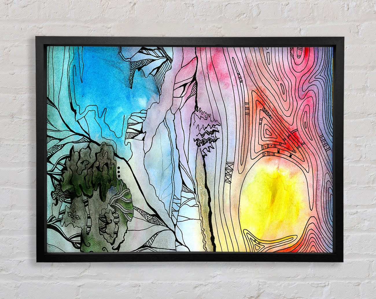 Abstract Sunset Tree Framed Wall Art