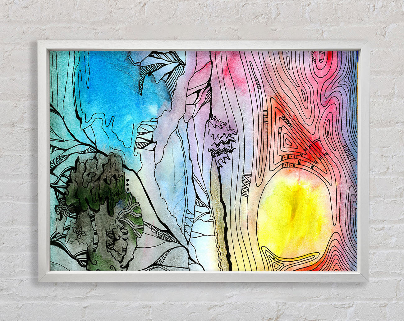 Abstract Sunset Tree Framed Wall Art