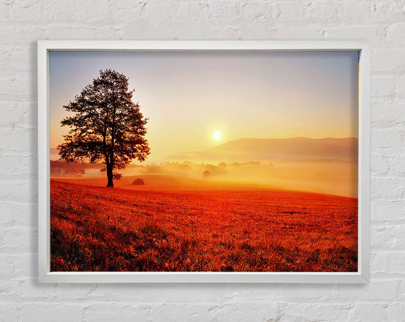 Autumn Sunset Fields Framed Wall Art