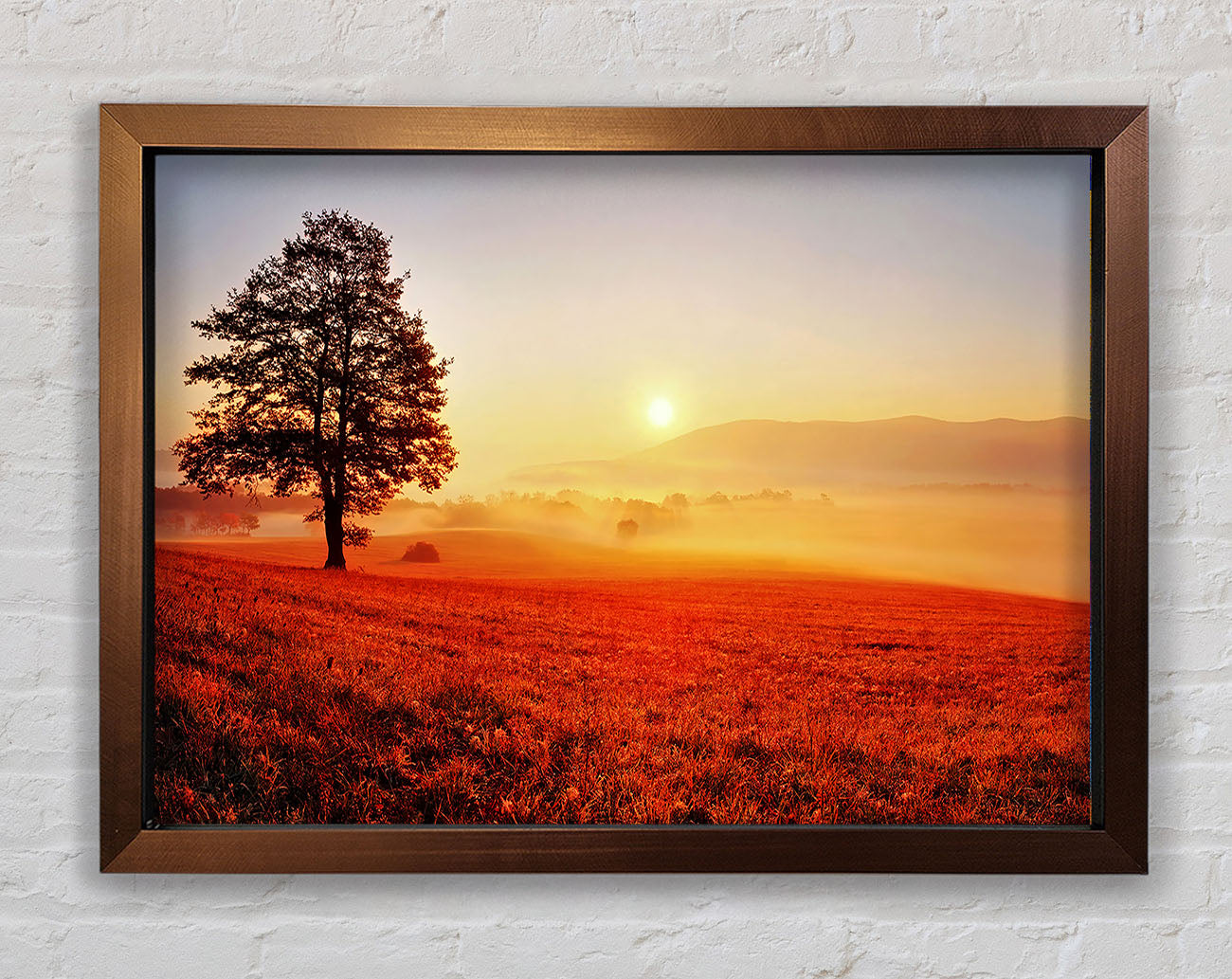 Autumn Sunset Fields Framed Wall Art