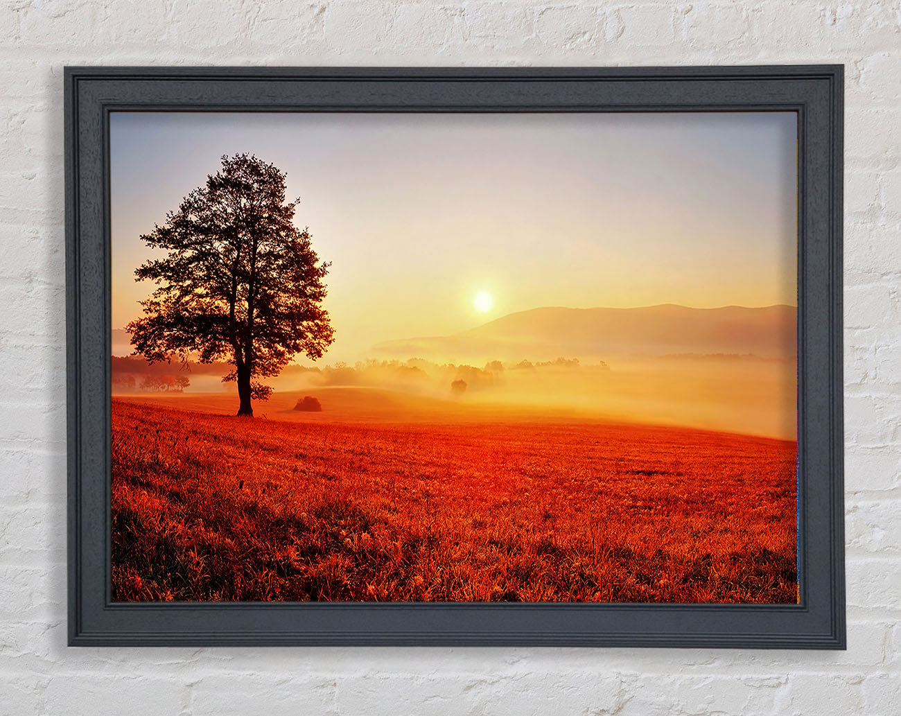 Autumn Sunset Fields Framed Wall Art