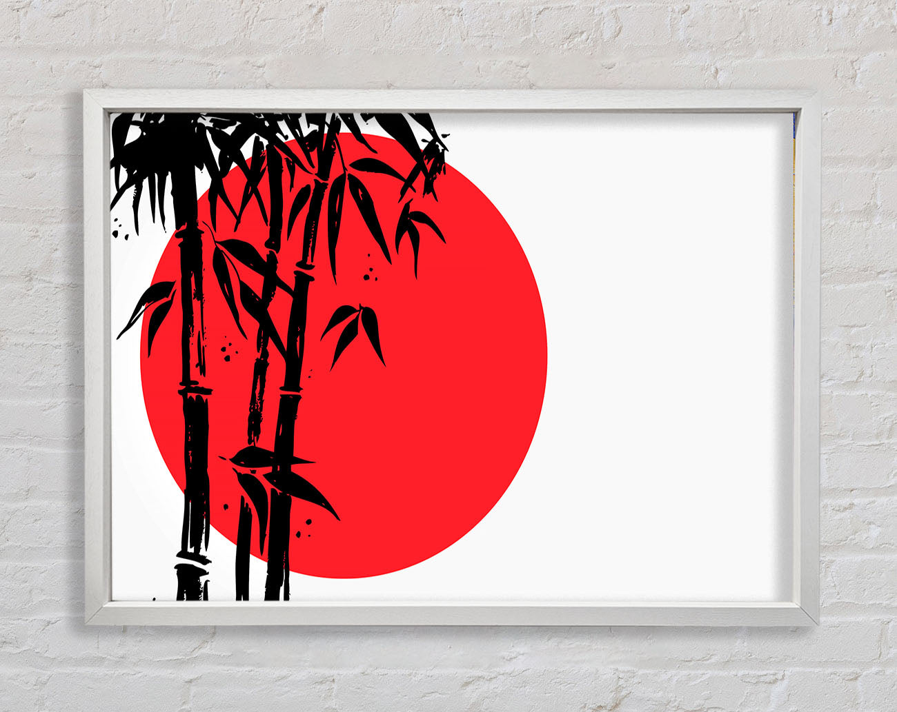 Black Bamboo In The Red Sun Framed Wall Art