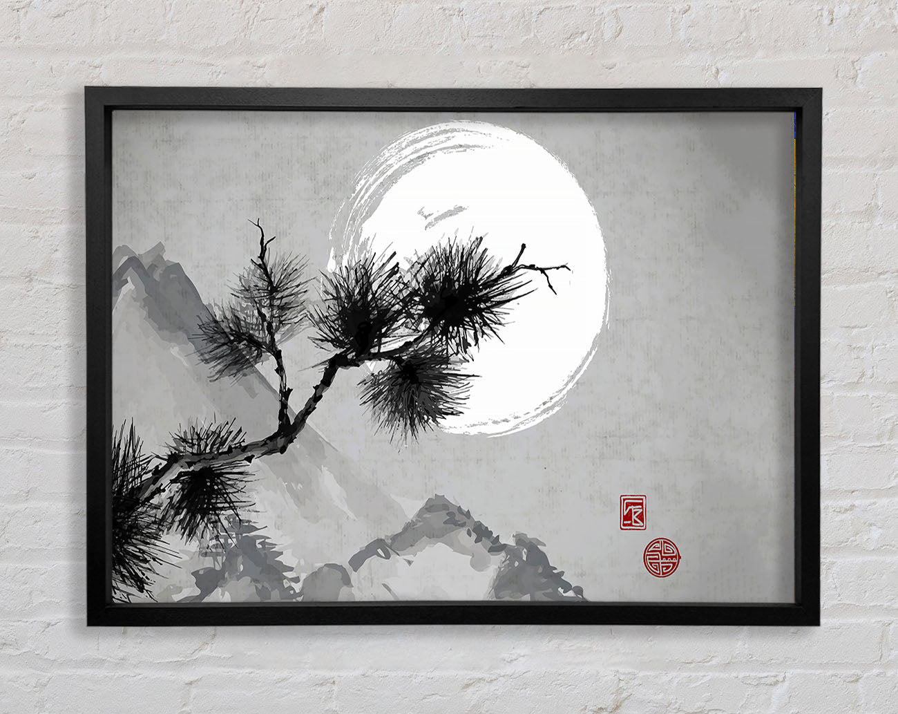 Chinese Mountain Tree Tops Framed Wall Art