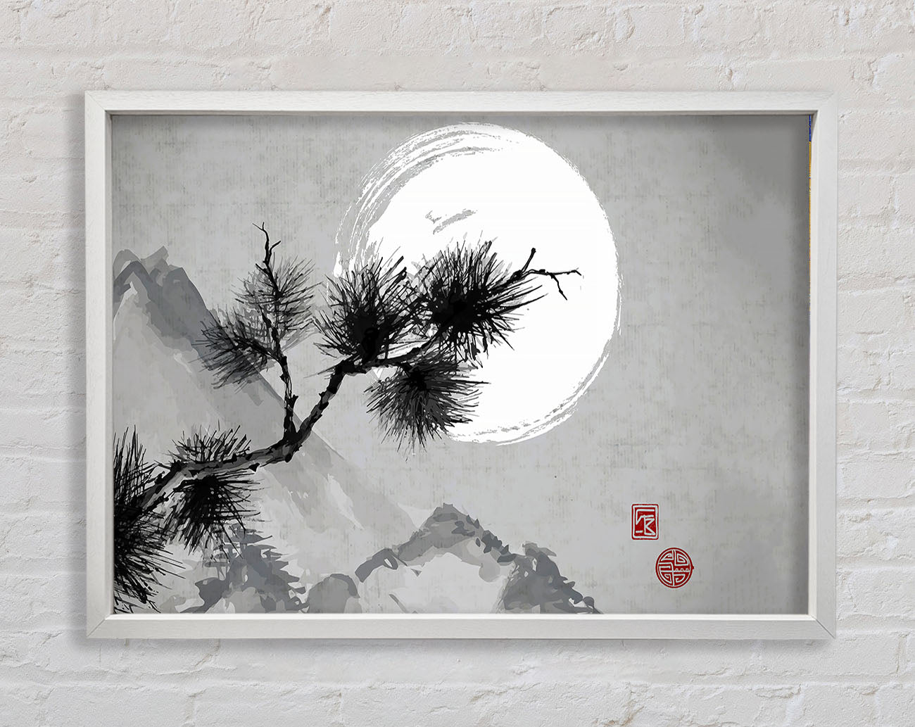 Chinese Mountain Tree Tops Framed Wall Art