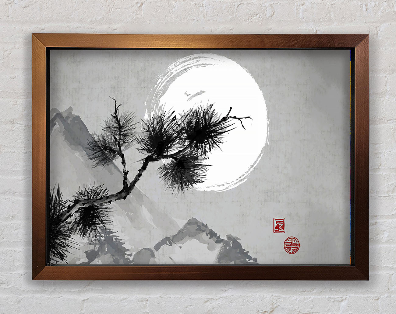 Chinese Mountain Tree Tops Framed Wall Art