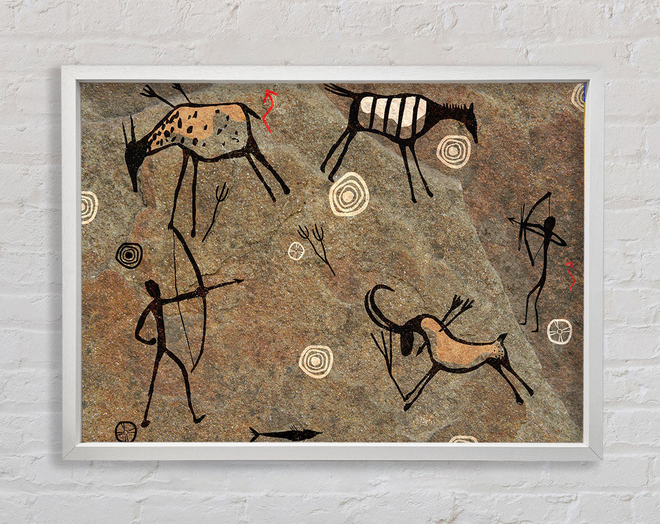 Cave Man Paintings Framed Wall Art