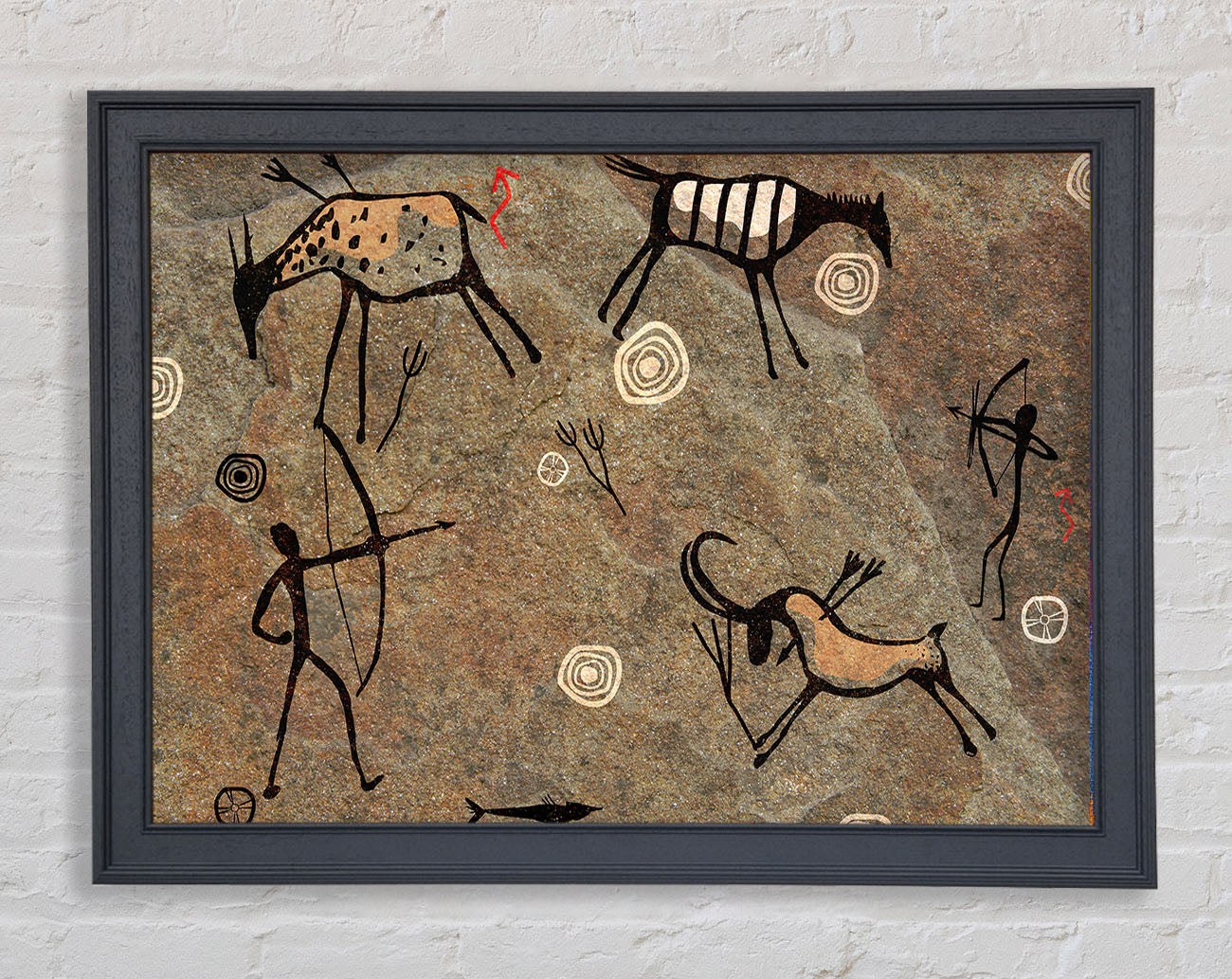 Cave Man Paintings Framed Wall Art