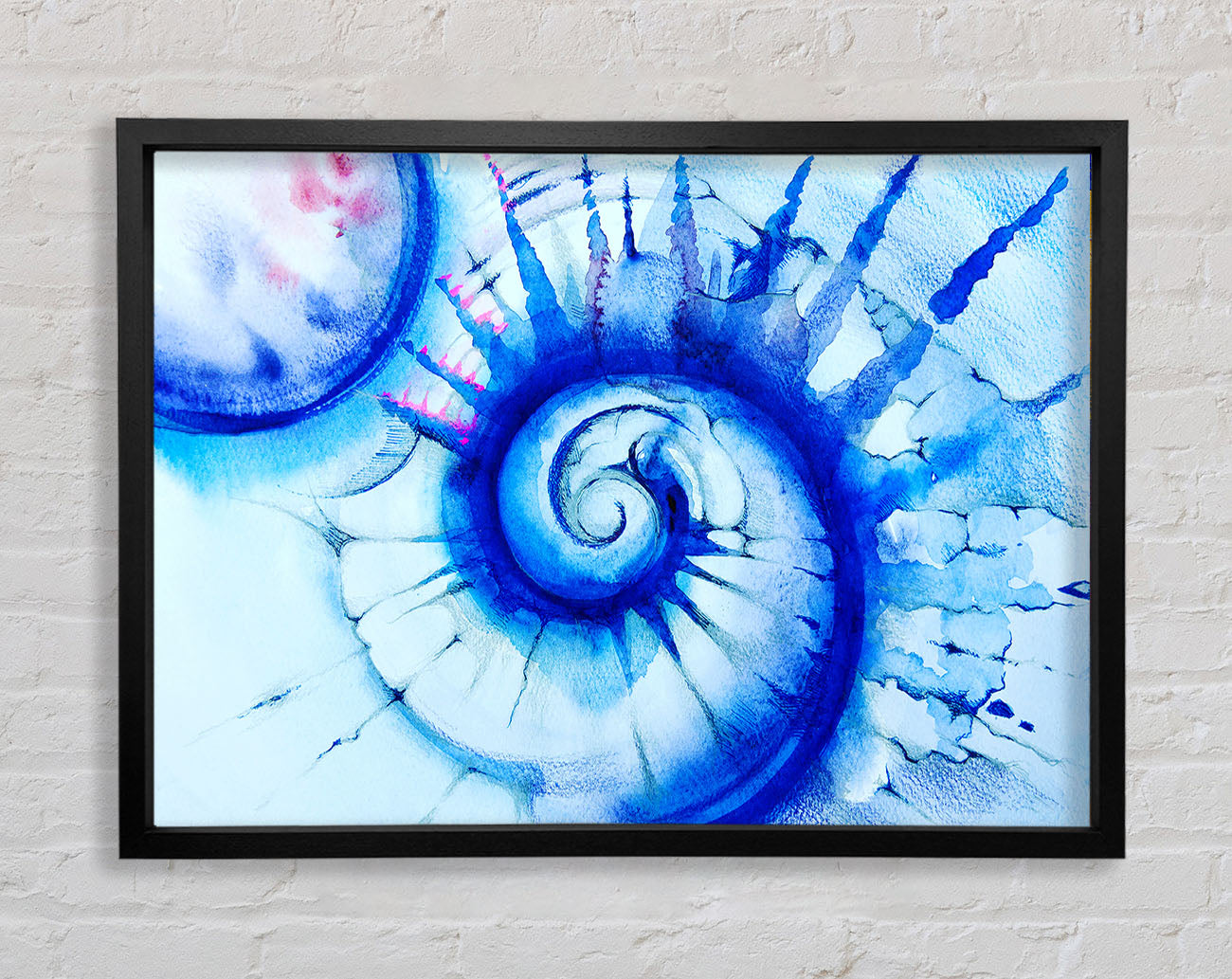 Blue Spiral Shell Framed Wall Art