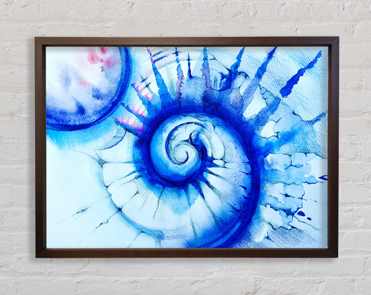 Blue Spiral Shell Framed Wall Art