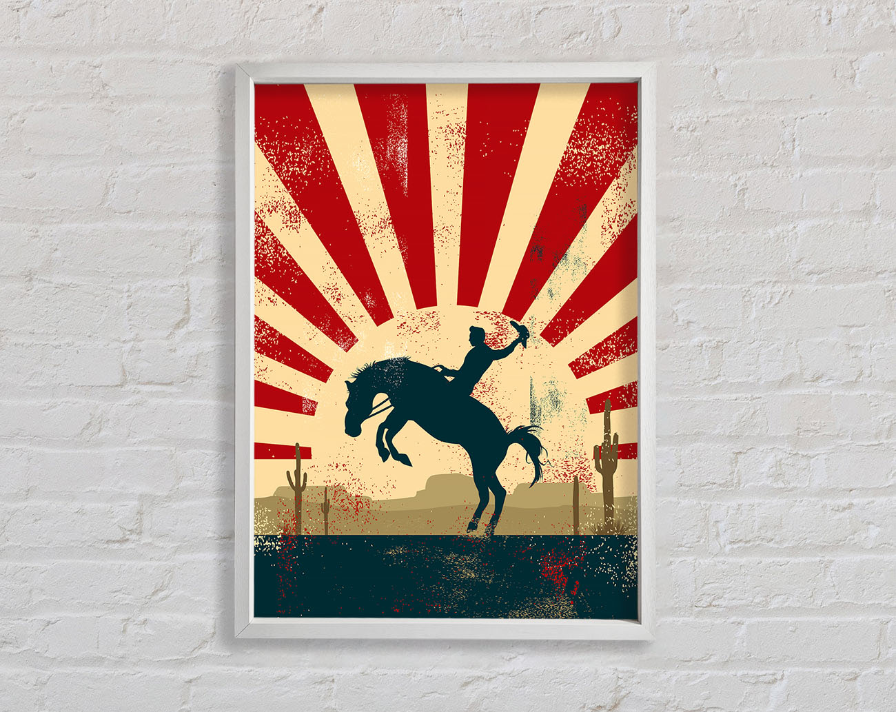Cowboy Sun Blaze Framed Wall Art