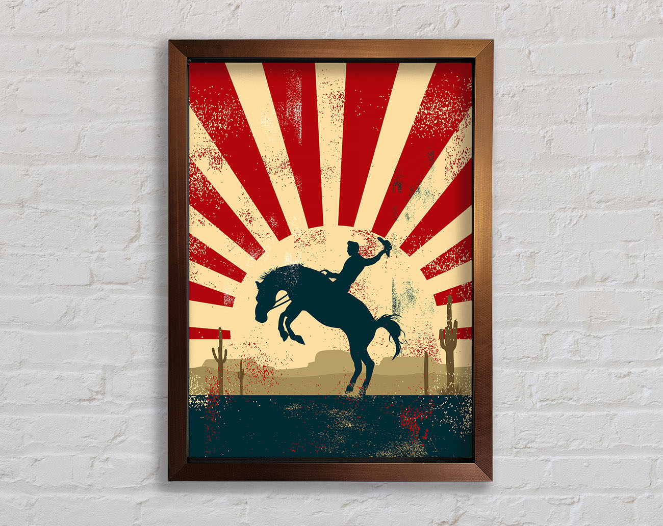 Cowboy Sun Blaze Framed Wall Art