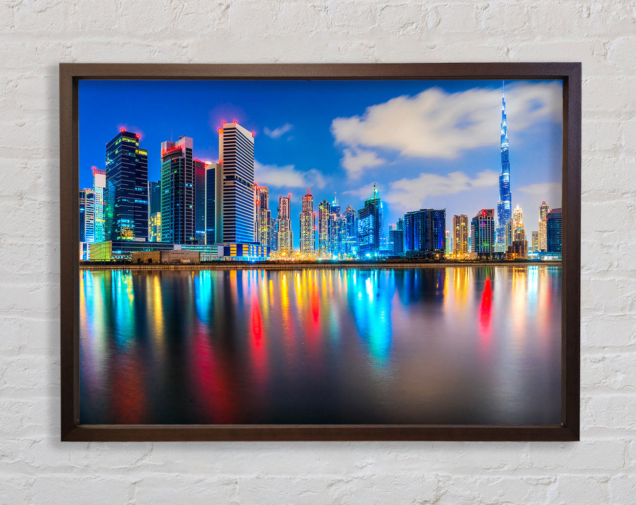 Colourful City At Night Framed Wall Art