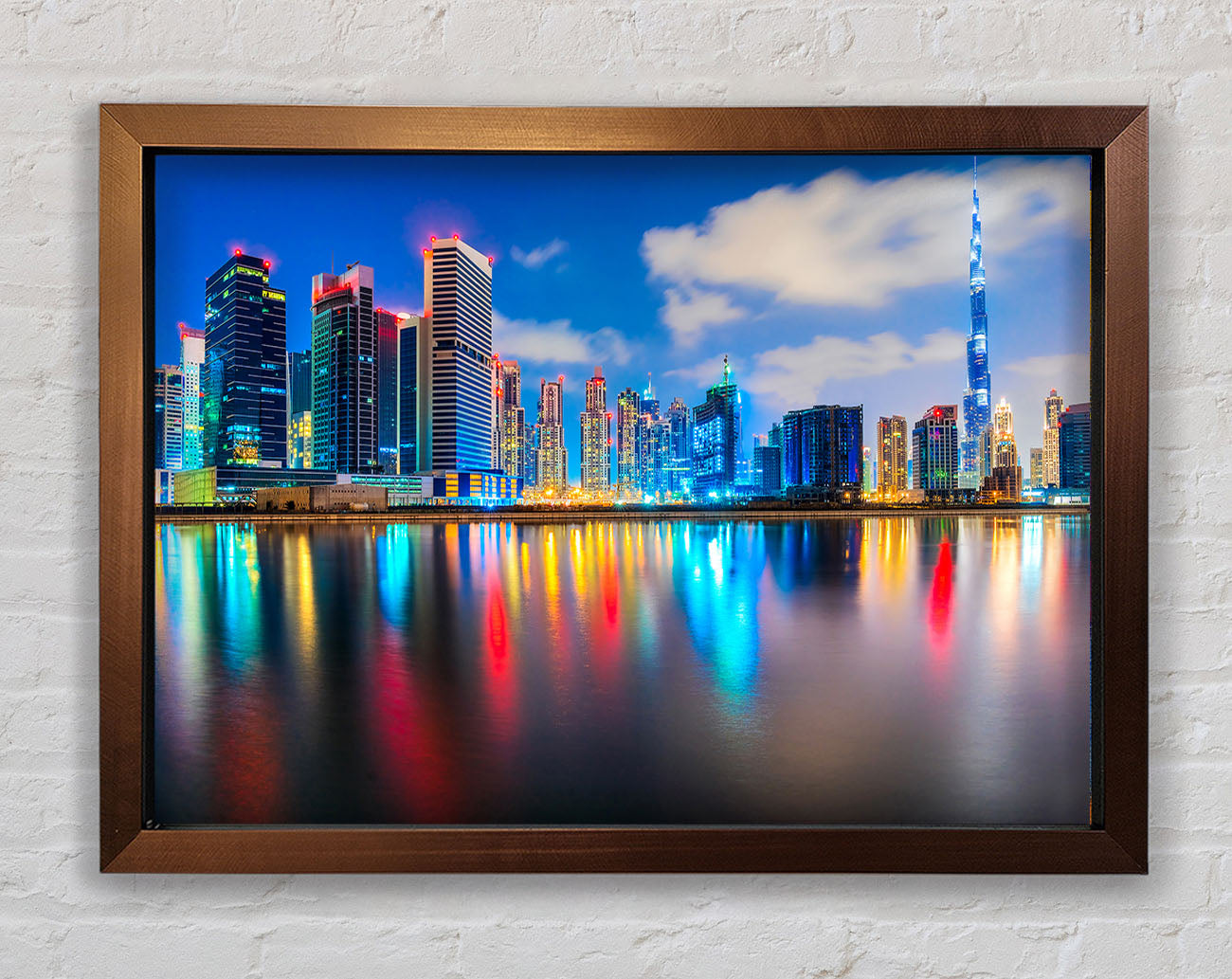 Colourful City At Night Framed Wall Art