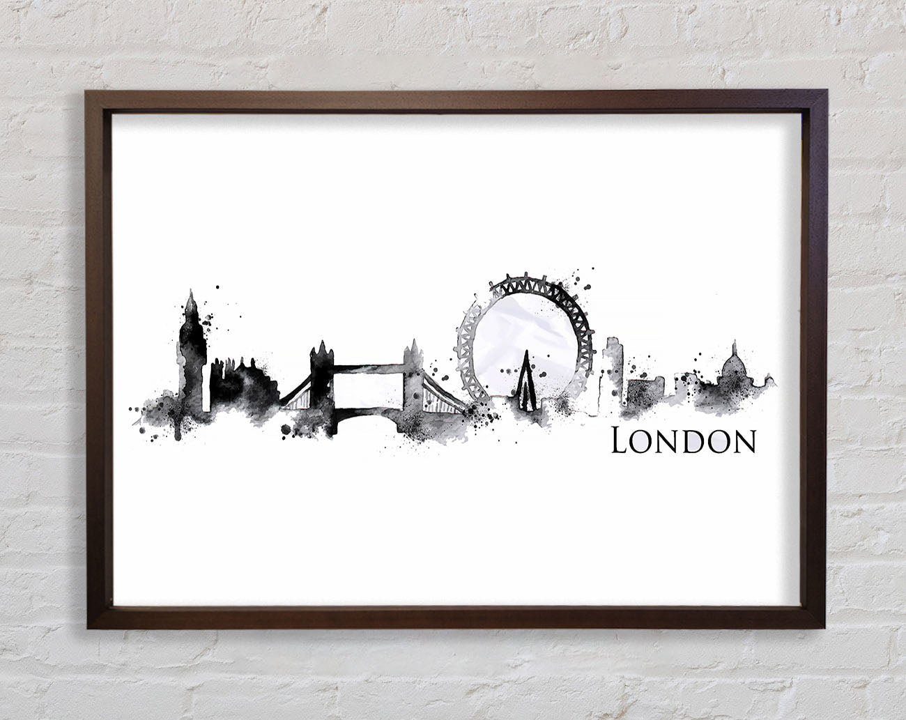 Black Splash City Framed Wall Art