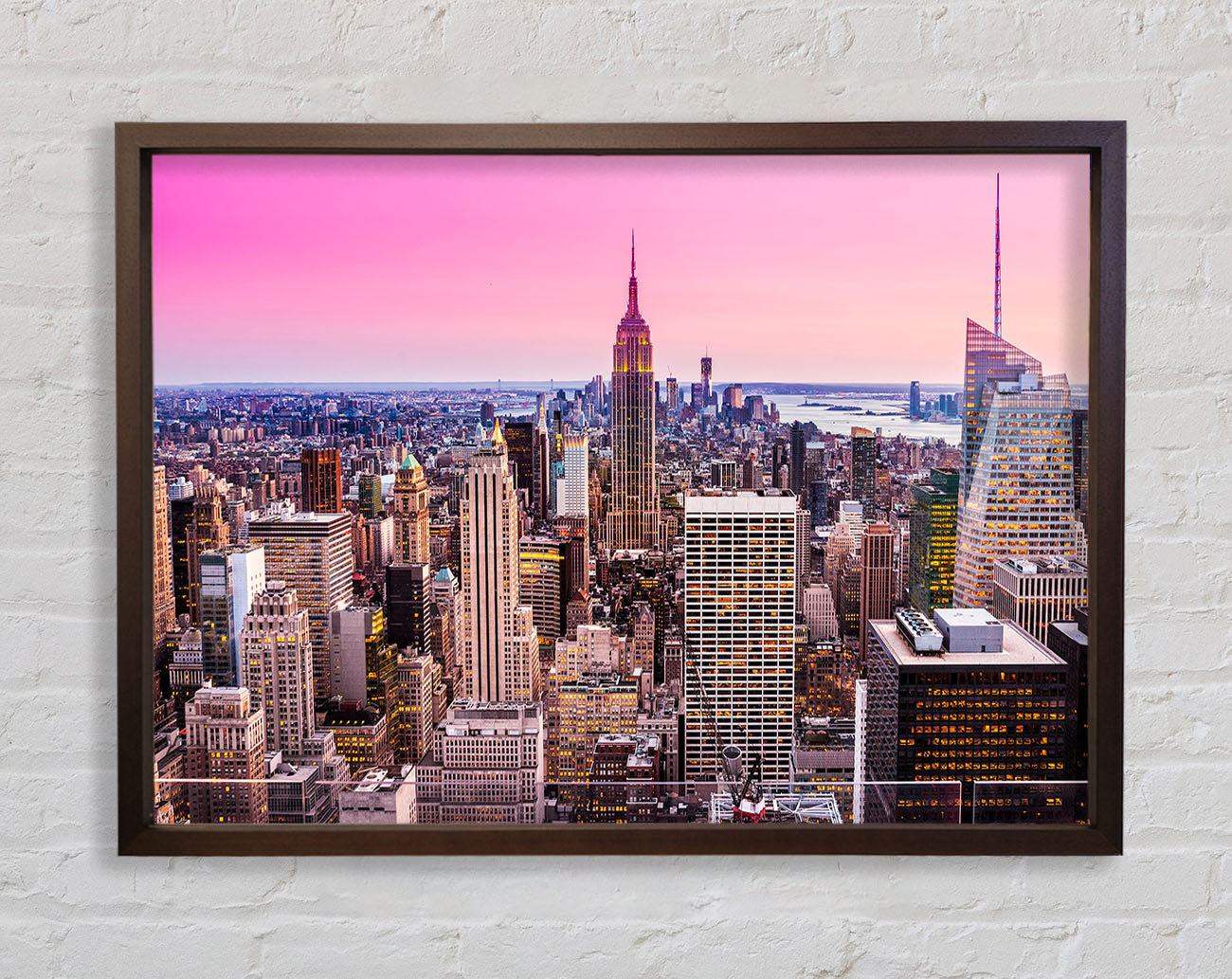 City In Pink Framed Wall Art