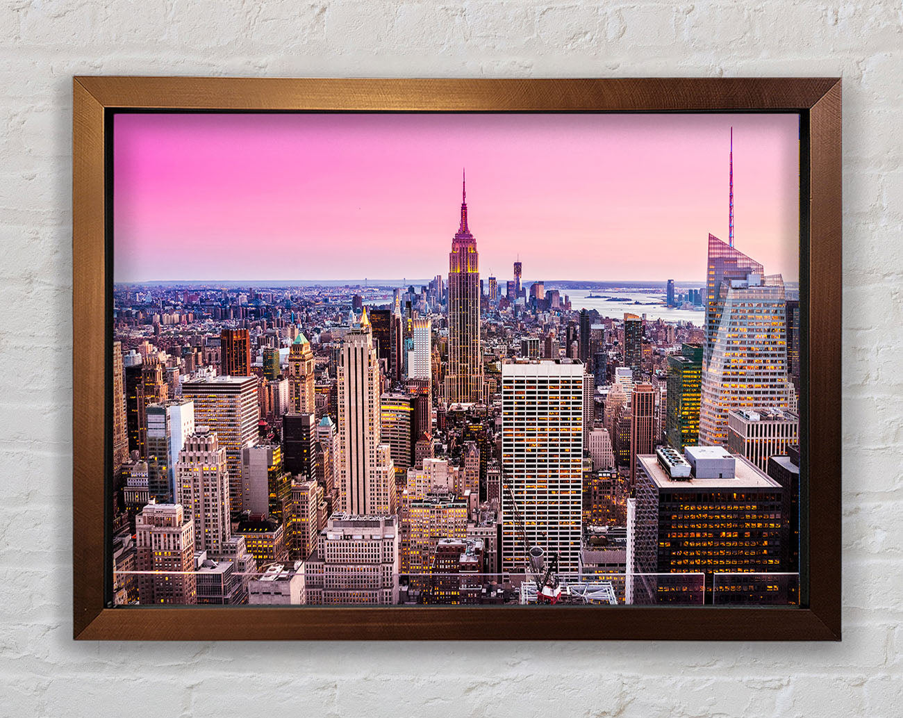 City In Pink Framed Wall Art